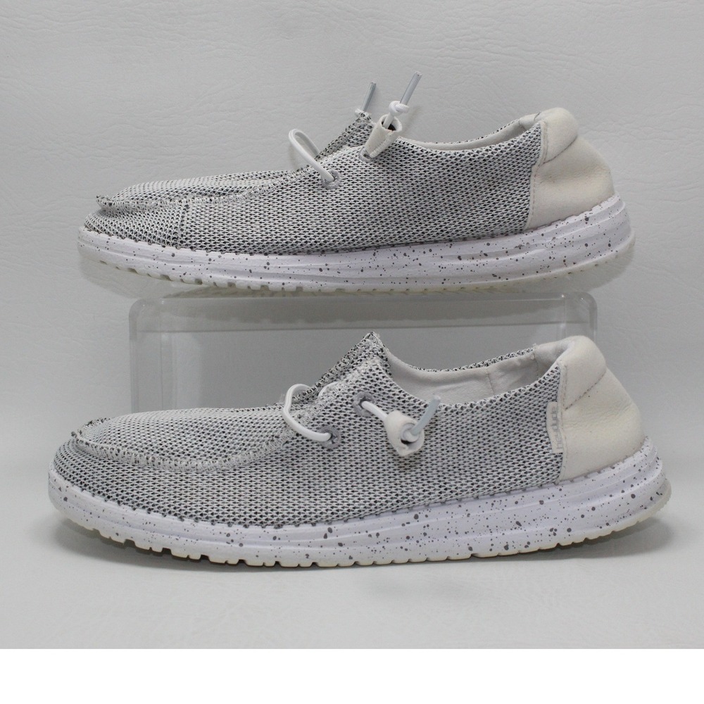 Hey Dude Wendy Sox Stone White Speckled Slip On Loafers Shoes Womens 8 121410705 - Picture 6 of 8